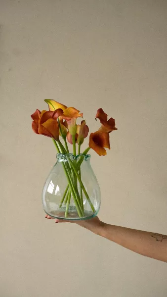 Zorro y Jaguar Florero Brio hecho a mano vidrio soplado regalos colombianos para tauro